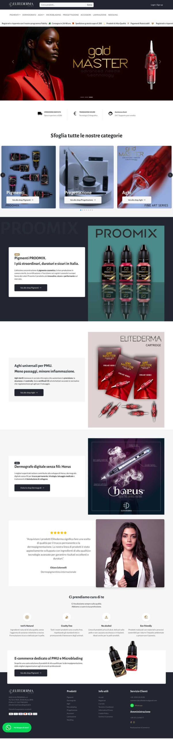 sito web ecommerce dermopigmentisti