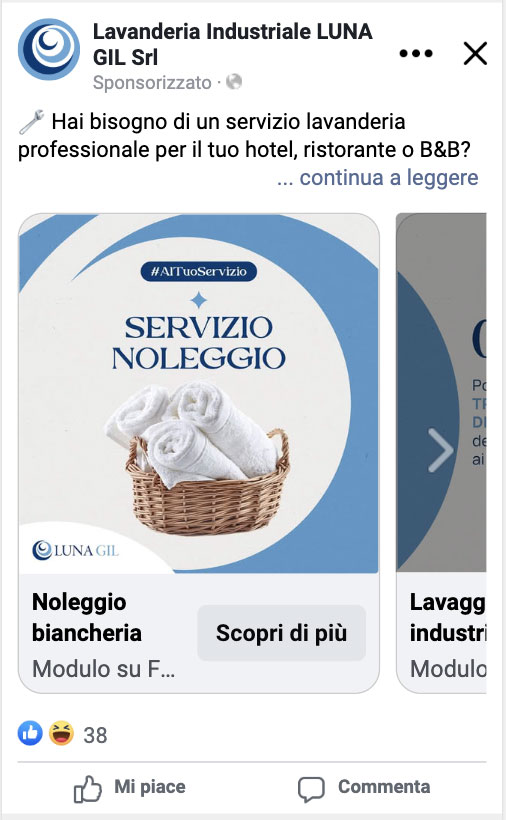 Carosello Luna GIL su Meta Ads