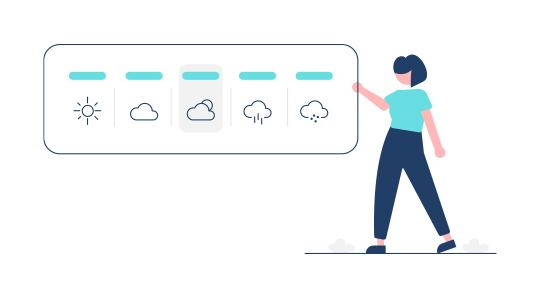 Icona servizi Meteo Regione Lazio per la selezione delle previsioni giornaliere.
